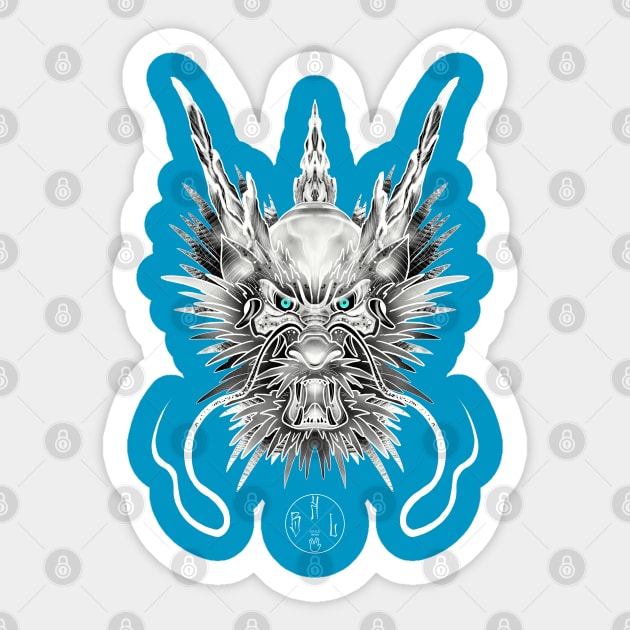 Shiro ryu - white dragon Sticker by Blacklinesw9